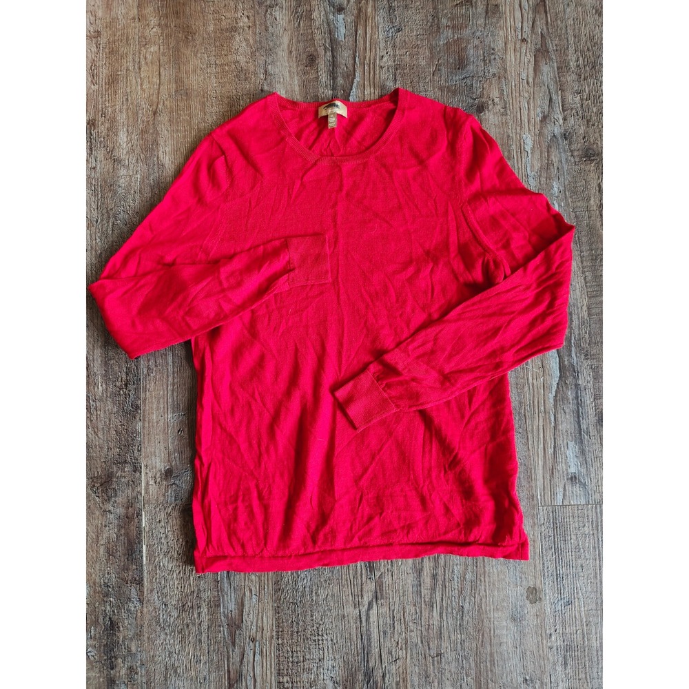 Charter Club Luxury Red Merino Wool Crewneck Sweater Womens XL Long Sleeve Knit